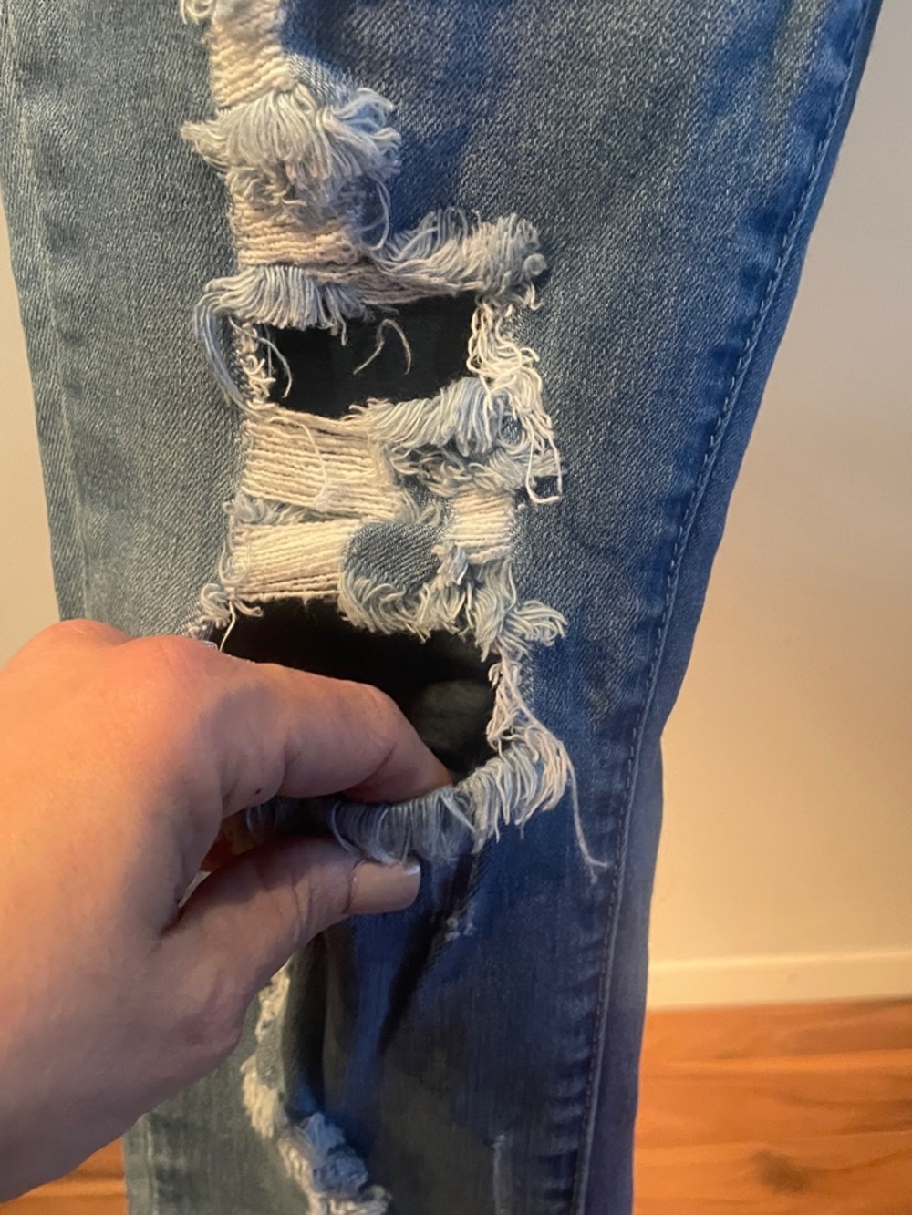 WAX Size 7 Ripped Distressed High-Rise Skinny Women's Light Blue Jeans - Picture 6 of 16